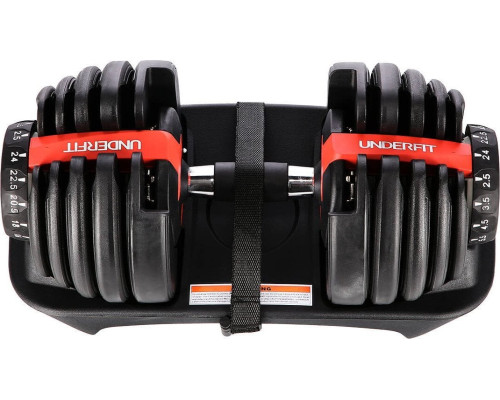 Регульована система гантелей UNDERFIT 24 кг Регульована система гантелей UNDERFIT 24 кг