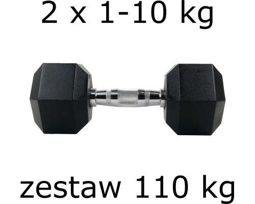 Гантелі UnderFit прогумовані Hex 2 х 1-10 кг (110 кг) Гантелі UnderFit прогумовані Hex 2 х 1-10 кг (110 кг)