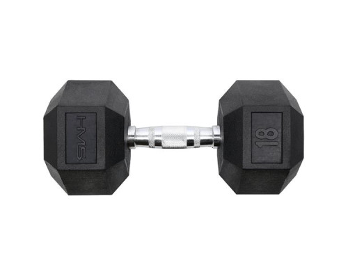 Гантель HMS HEX PRO BLACK 18 кг Гантель HMS HEX PRO BLACK 18 кг
