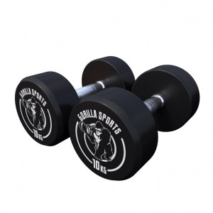 Гантелі прогумовані Gorilla Sports 100278-00008-0109 2 x 10 кг