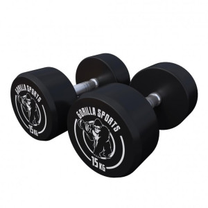Гантелі прогумовані Gorilla Sports 2 x 15 кг