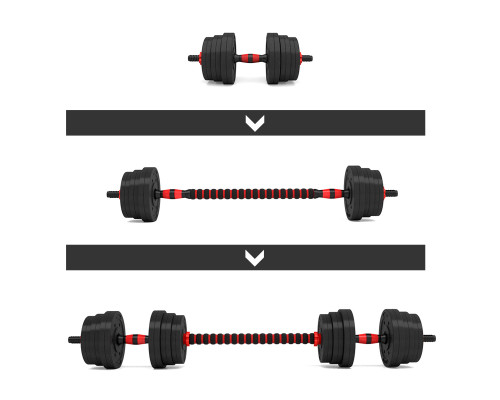 Гантелі розбірні HMS SGP20 зі з'єднувачем для штанги 20 кг