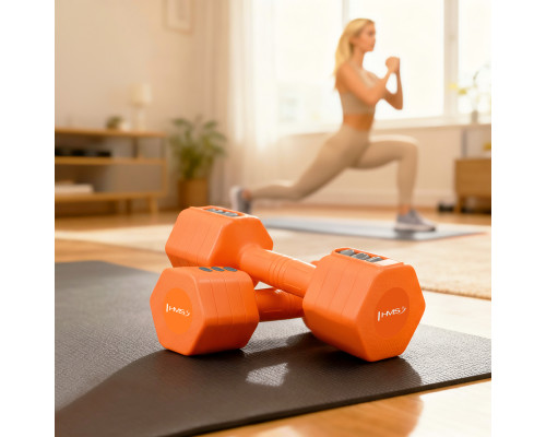 Гантелі шестигранні розбірні HMS HL03 2 x 2,5 кг, оранжеві