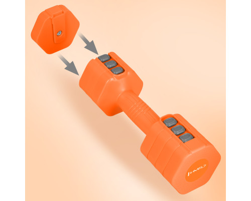 Гантелі шестигранні розбірні HMS HL03 2 x 2,5 кг, оранжеві