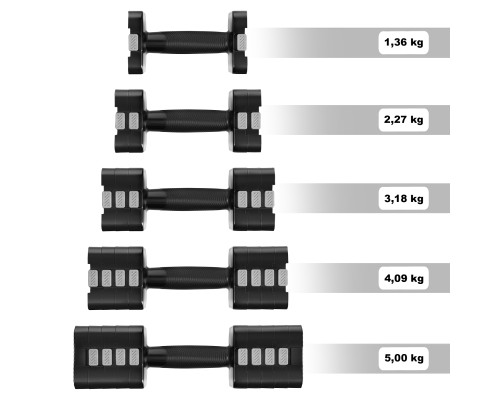 Гантелі розбірні HMS HL02 2 x 5 кг, чорні