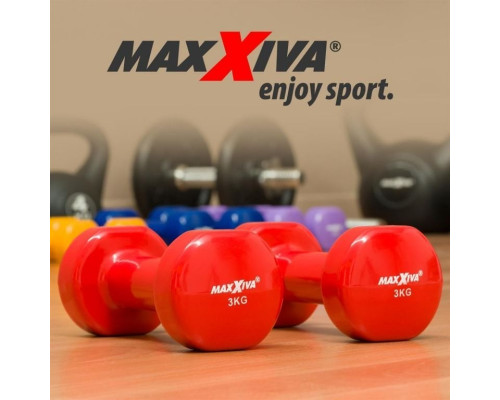 Гантелі Maxxiva D85016 вінілові 2 x 3 кг Гантелі Maxxiva D85016 вінілові 2 x 3 кг