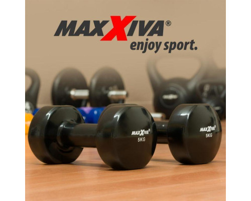 Гантелі Maxxiva D84992 вінілові 2 x 5 кг Гантелі Maxxiva D84992 вінілові 2 x 5 кг