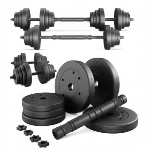 Гантелі розбірні бітумні Abarqs HC-40 зі з'єднувачем для штанги, 2 х 20 кг