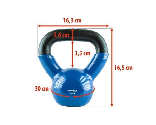 KNV04 BLUE KETTLEBELL ŻELIWNY POKRYTY WINYLEM HMS KNV04 BLUE KETTLEBELL ŻELIWNY POKRYTY WINYLEM HMS