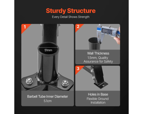 Стійка для штанг VEVOR,чорний
