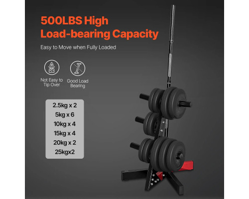 Стійка для штанг VEVOR, чорно-червоний