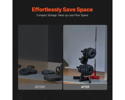 Стійка для штанг VEVOR, чорно-червоний