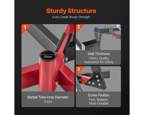 Стійка для штанг VEVOR, чорно-червоний