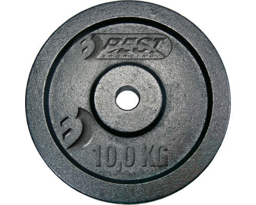 Вагова плита Best Sporting 10 KG BEST SPORTING FI 30MM - чорна Вагова плита Best Sporting 10 KG BEST SPORTING FI 30MM - чорна