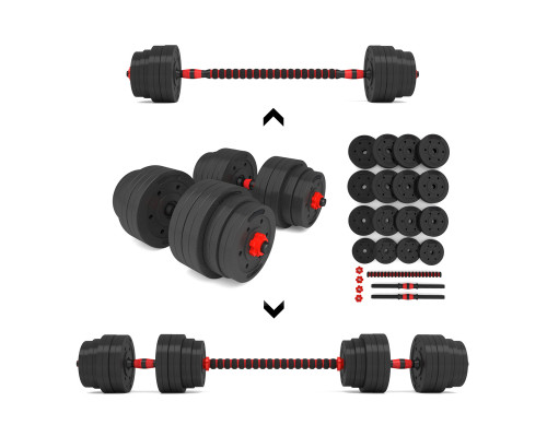 Набір штанга+гантелі HMS SGP40 - 40 кг, чорно-червоний
