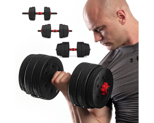 Набір штанга+гантелі HMS SGP40 - 40 кг, чорно-червоний