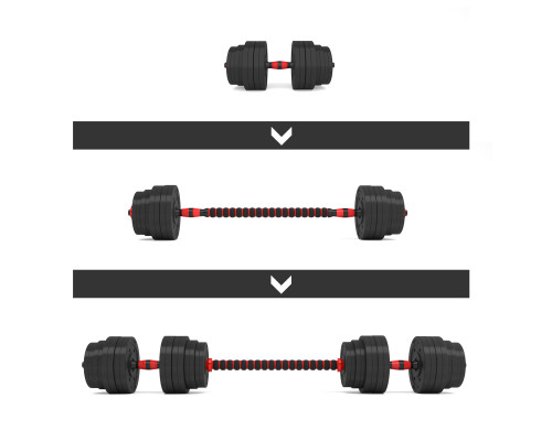 Набір штанга+гантелі HMS SGP40 - 40 кг, чорно-червоний