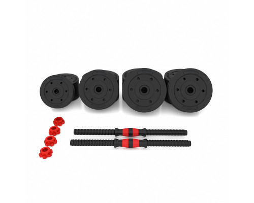 Набір штанга+гантелі HMS SGP40 - 40 кг, чорно-червоний