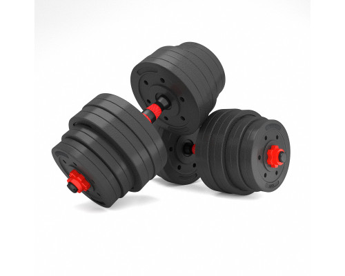 Набір штанга+гантелі HMS SGP40 - 40 кг, чорно-червоний