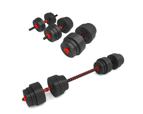 Набір штанга+гантелі HMS SGP40 - 40 кг, чорно-червоний
