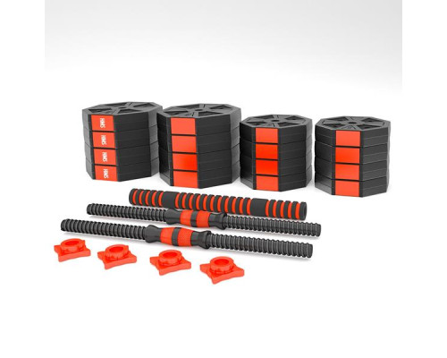 Набір штанга+гантелі HMS SGC40 - 2 х 20 кг, чорно-червоний