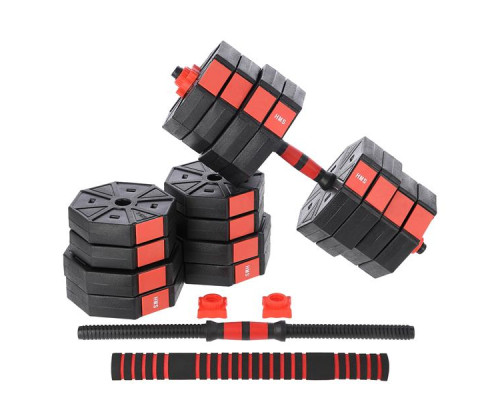 Набір штанга+гантелі HMS SGC40 - 2 х 20 кг, чорно-червоний