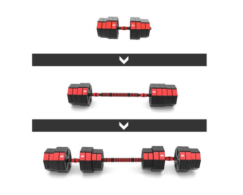 Набір штанга+гантелі HMS SGC40 - 2 х 20 кг, чорно-червоний