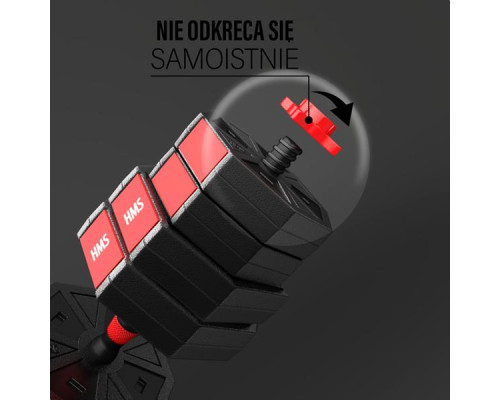 Набір штанга+гантелі HMS SGC40 - 2 х 20 кг, чорно-червоний