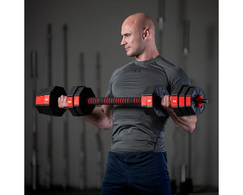 Набір штанга+гантелі HMS SGC40 - 2 х 20 кг, чорно-червоний