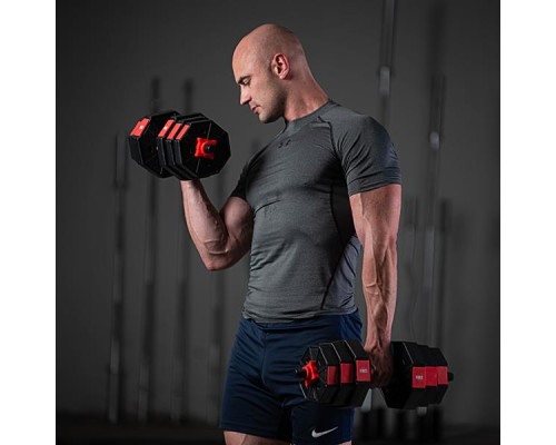 Набір штанга+гантелі HMS SGC40 - 2 х 20 кг, чорно-червоний