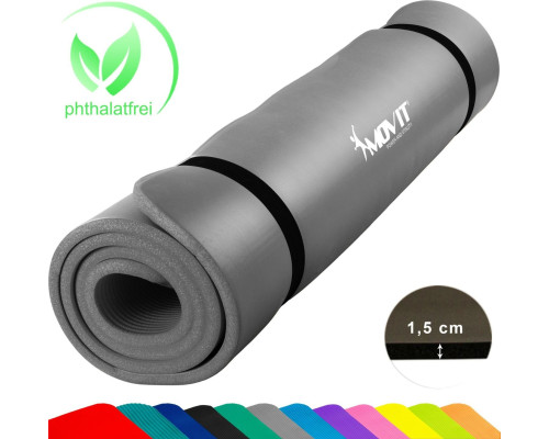 Тренувальний килимок Movit M09614 190 см x 100 см x 1,5 см сірий Тренувальний килимок Movit M09614 190 см x 100 см x 1,5 см сірий