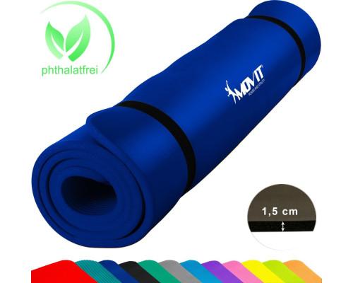 Тренувальний килимок Movit M09615 190 см x 100 см x 1,5 см темно-синій Тренувальний килимок Movit M09615 190 см x 100 см x 1,5 см темно-синій