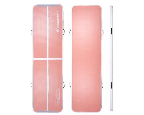 Килимок надувний Airtrack inSPORTline Airstunt 400x100x10 см, рожевий