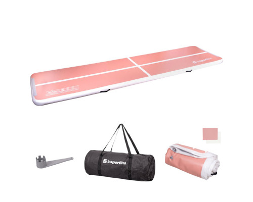 Килимок надувний Airtrack inSPORTline Airstunt 500x100x10 см, рожевий