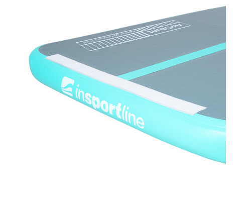 Килимок надувний inSPORTline Airstunt 400x100х10 см, сіро-бірюзовий