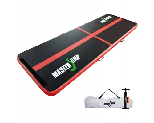 Мат гімнастичний надувний MASTER B860, 300 x 100 x 10 см, чорно-червоний