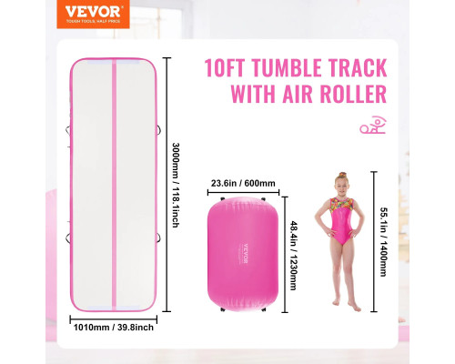 Килимок надувний VEVOR, біло-рожевий