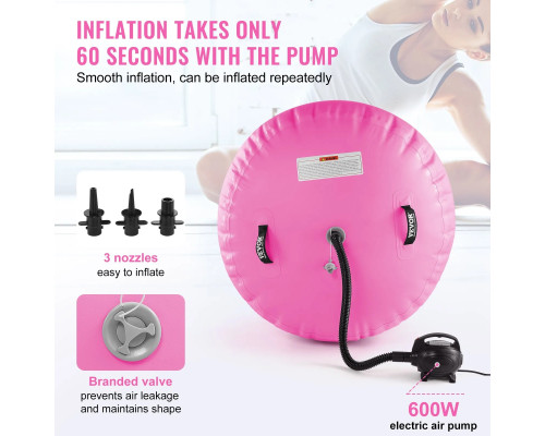 Килимок надувний VEVOR, біло-рожевий