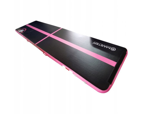 Мат гімнастичний надувний MASTER, 400 x 100 x 10 см, чорно-рожевий