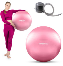 Гімнастичний м'яч для фітнесу 55 см NS-950 рожевий