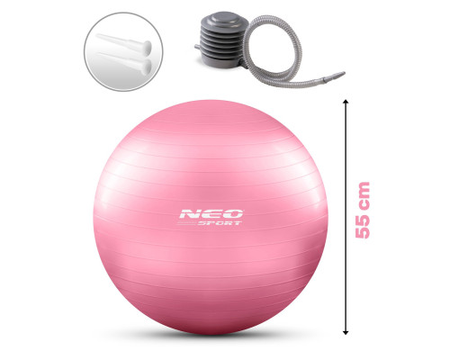 Гімнастичний м'яч для фітнесу 55 см NS-950 рожевий