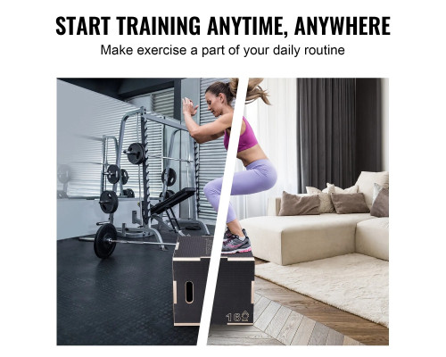 Пліометричний бокс VEVOR 20/18/16 дюймів, чорний