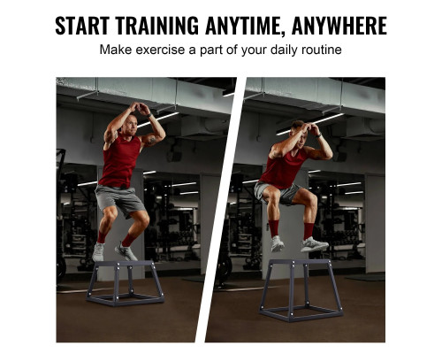 Пліометричний бокс VEVOR 30,5 - 45,8 - 60,9 см, чорний