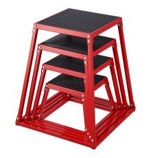 Пліометричний бокс VEVOR 30,5 - 45,8 - 60,9 -  76,2 см, червоний