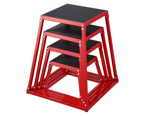 Пліометричний бокс VEVOR 30,5 - 45,8 - 60,9 -  76,2 см, червоний