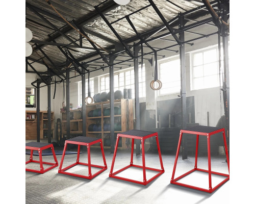 Пліометричний бокс VEVOR 30,5 - 45,8 - 60,9 -  76,2 см, червоний