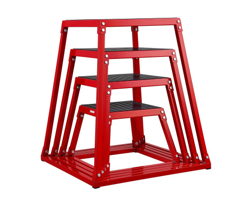 Пліометричний бокс VEVOR 30,5 - 45,8 - 60,9 -  76,2 см, червоний