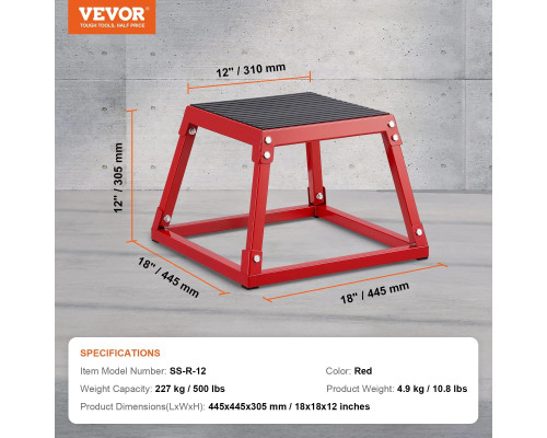 Пліометричний бокс VEVOR СС-Р-12, червоний