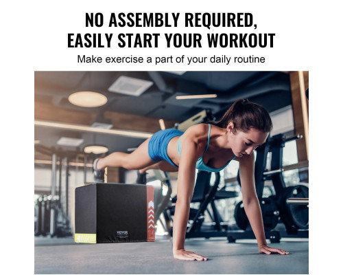 Пліометричний бокс VEVOR 16/14/12 дюймів, різнокольоровий