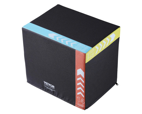 Пліометричний бокс VEVOR 16/14/12 дюймів, різнокольоровий